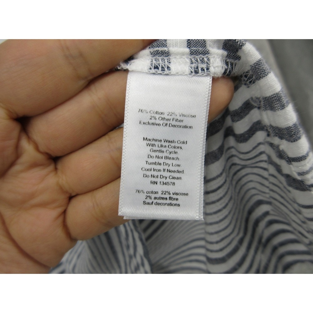 Vineyard Vines Top Women XL Striped Metallic Tunic Nautical Coastal Resort Navy - Picture 8 of 12